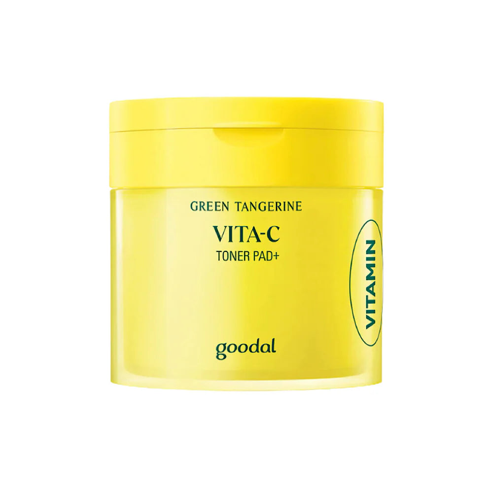 Goodal Green Tangerine Vita C Dark Spot Care Pad – 70-count Korean toning pads featuring 70% Green Tangerine Extract and Vitamin C available at Atelier De Glow UAE.