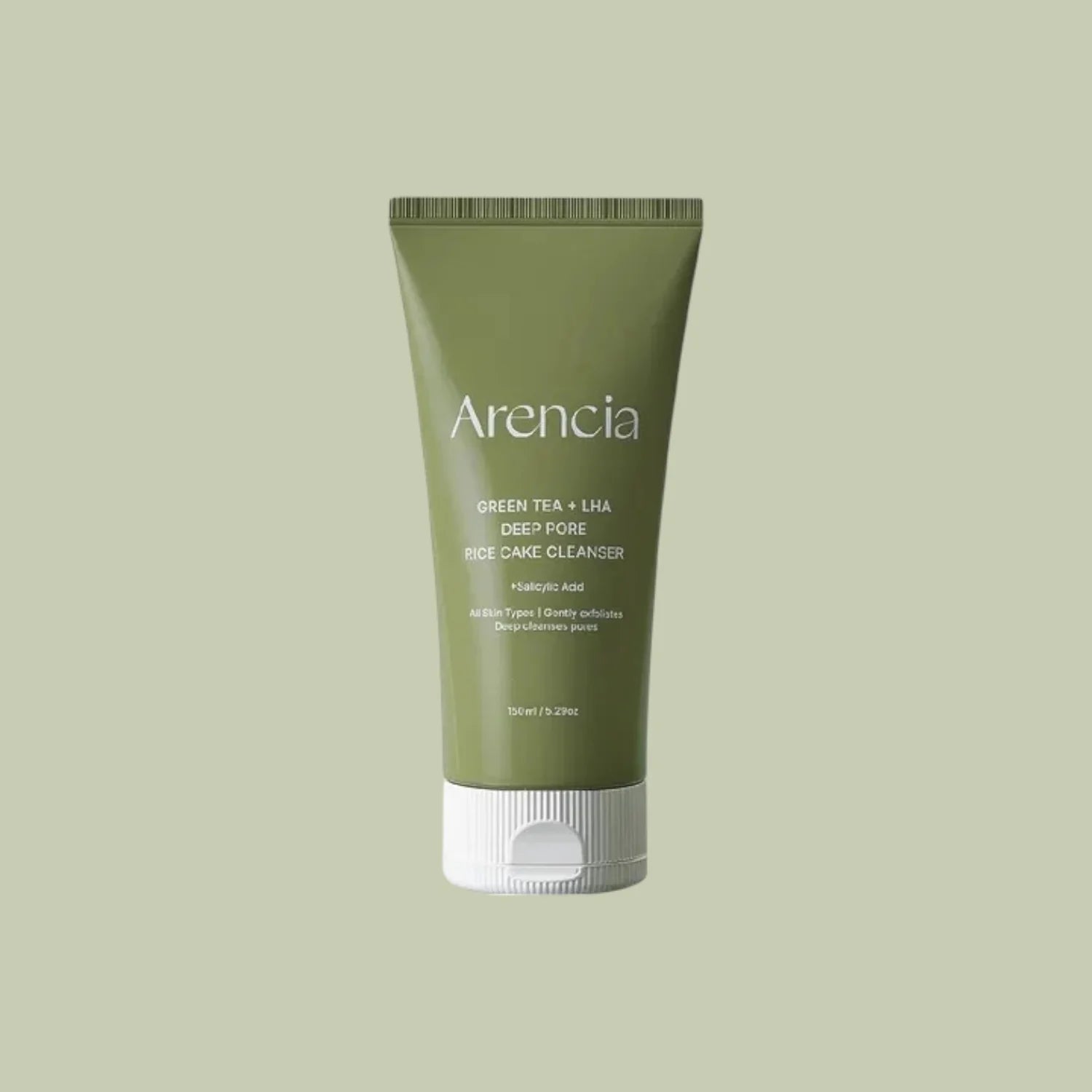 Arencia Green Tea + LHA Cleanser – Professional-grade Korean deep-pore treatment for sensitive skin, sebum control, and brightening, shop at Atelier De Glow UAE.