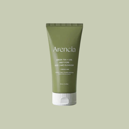 Arencia Green Tea + LHA Cleanser – Professional-grade Korean deep-pore treatment for sensitive skin, sebum control, and brightening, shop at Atelier De Glow UAE.