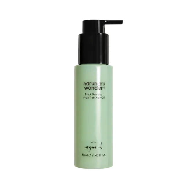 Haruharu Wonder Black Bamboo Frizz-Free Hair Oil – 80ml Korean hair serum with fermented Black Bamboo and Argan Oil available at Atelier De Glow UAE.