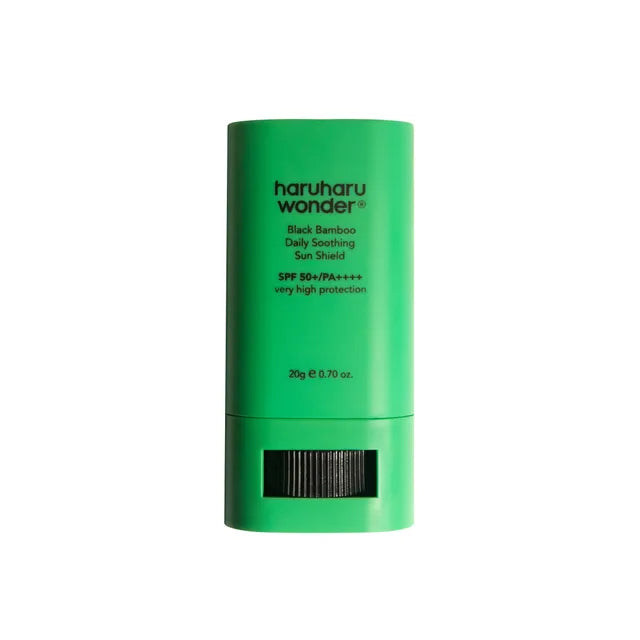 Haruharu Wonder Black Bamboo Daily Soothing Sun Shield – Korean chemical sunscreen with fermented Black Bamboo and Bamboo Shoot extract available at Atelier De Glow UAE.