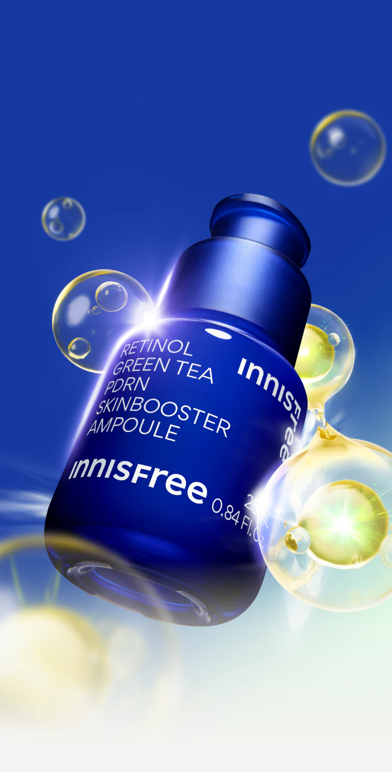 Innisfree Retinol Green Tea PDRN Skin Booster Ampoule | Atelier De Glow UAE