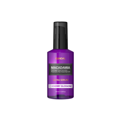 KUNDAL Macadamia Ultra Hair Serum 100ml bottle – Pure Macadamia and Argan Oil infused Korean hair treatment available at Atelier De Glow UAE.