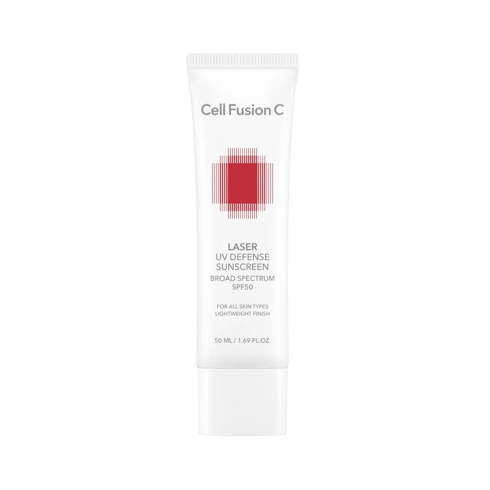 Cell Fusion C Laser UV Sunscreen – 50ml Korean sunscreen with Peptides, Ceramide, and Collagen available at Atelier De Glow UAE.