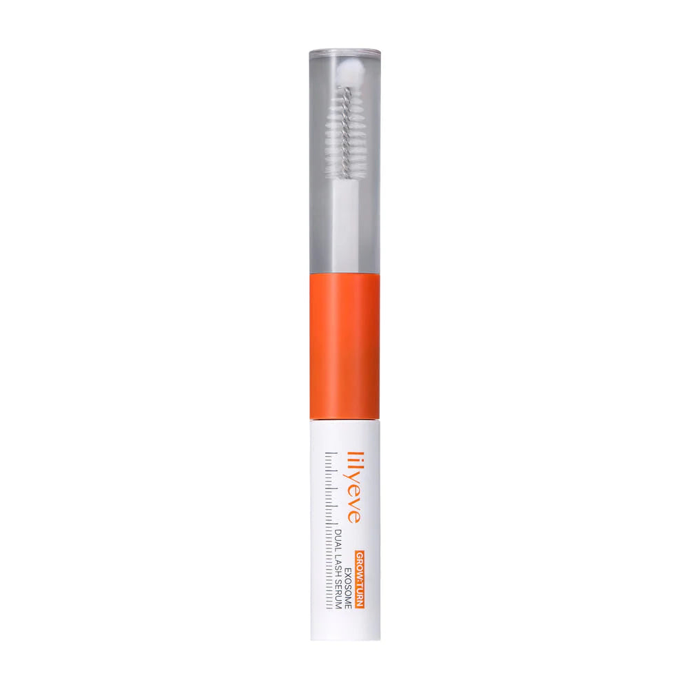 lilyeve Grow Turn Exosome Dual Lash Serum – 8ml lash and brow growth booster with Plant Exosomes and Biotin available at Atelier De Glow UAE.