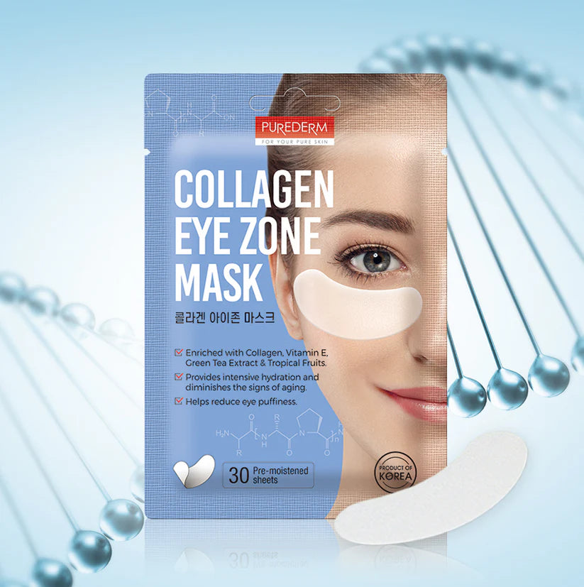 Soothing, hydrating, and easy-to-apply eye mask patches by PUREDERM that provide an instant cooling effect for tired eyes at Atelier De Glow UAE.