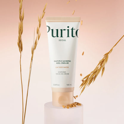PURITO SEOUL Oat-In Calming Gel Cream for instantly soothing redness, irritation, and dehydration in sensitive or acne-prone skin from Atelier De Glow UAE.