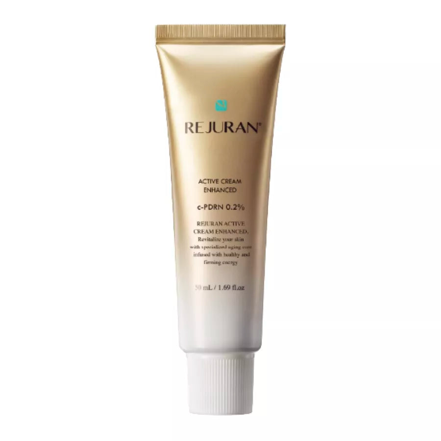 REJURAN Active Cream Enhanced – 50ml clinical anti-aging cream powered by c-PDRN marine DNA, Nutrient Peptides, and Ceramides available at Atelier De Glow UAE.
