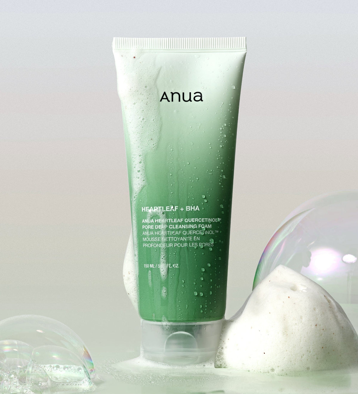 Anua Quercetinol Foam for "desert-clogged" pores and heat-acne in Dubai – Deep-cleaning Korean facial wash for oily and combination skin with fast delivery in UAE.