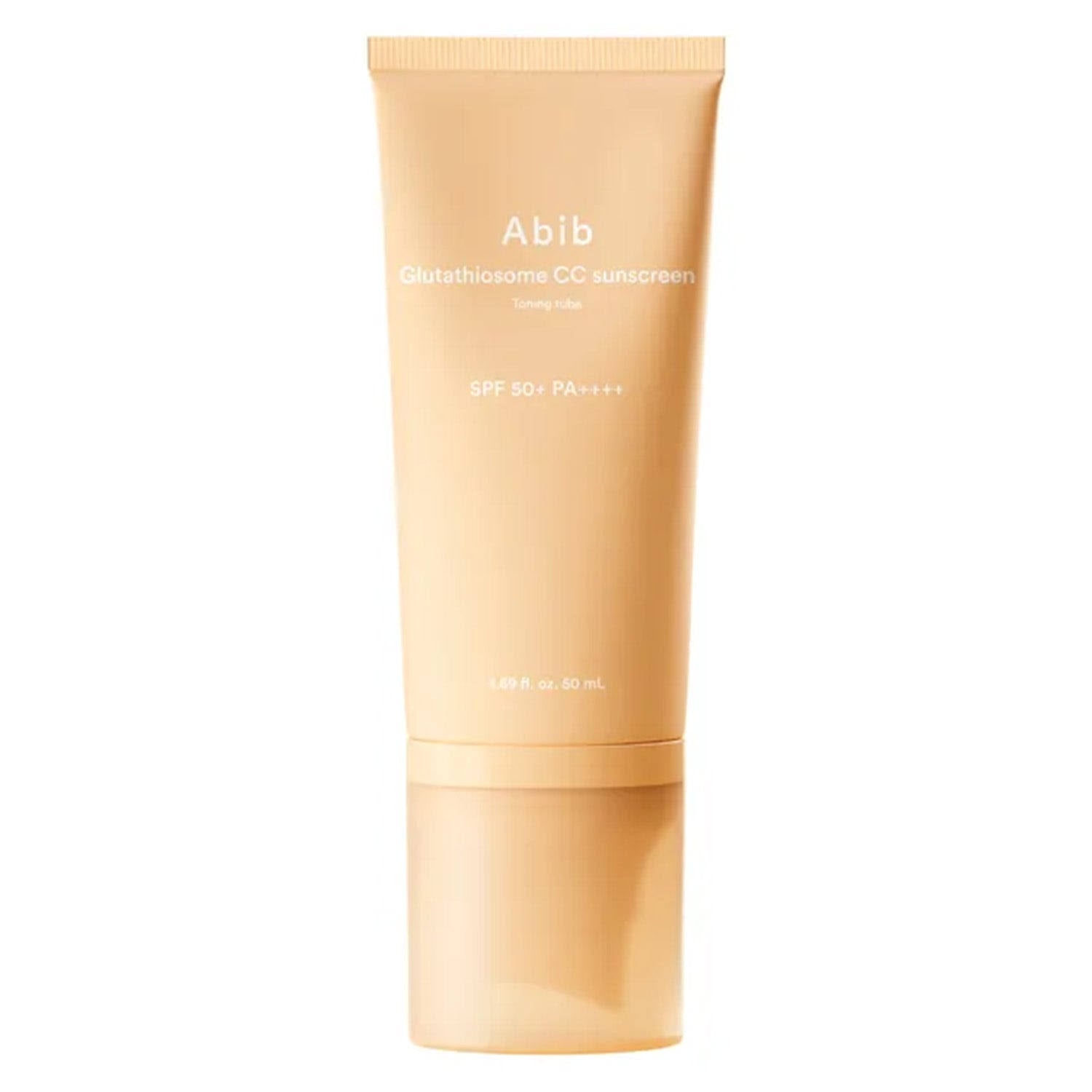 Abib Glutathiosome CC Sunscreen Toning Tube 50ml – Encapsulated Glutathiosome and high-SPF Korean toning sunscreen available at Atelier De Glow UAE.