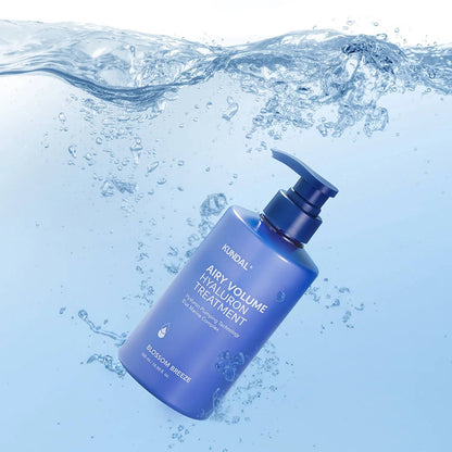 Lightweight KUNDAL Airy Volume Hyaluron Treatment texture – Himalayan Pink Salt infused silicone-free Korean conditioner at Atelier De Glow UAE.