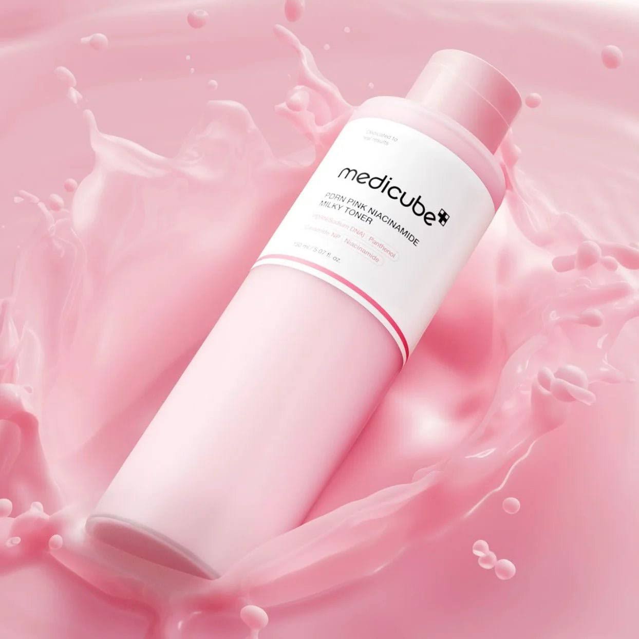 Soft, milky, and fast-absorbing texture of Medicube PDRN Toner – Non-sticky, hydrating essence-toner for a dewy finish at Atelier De Glow UAE.