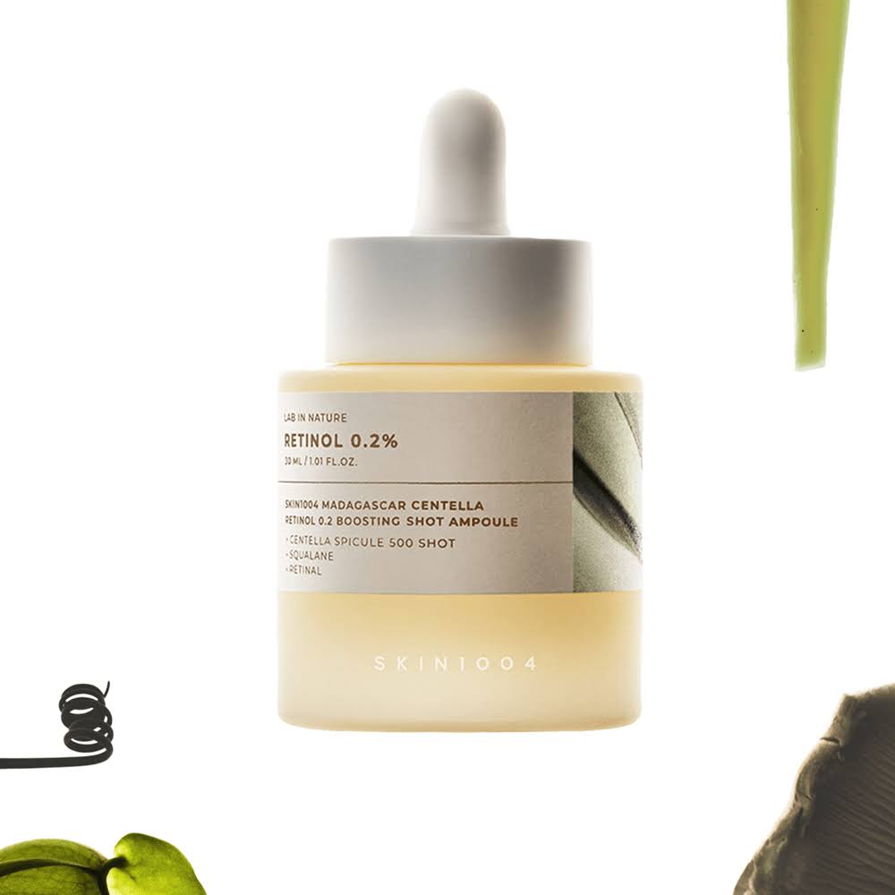 Lightweight, non-sticky texture of SKIN 1004 Retinol 0.2 Boosting Shot – Fast-absorbing formula for professional-grade "Glass Skin" repair at Atelier De Glow UAE.