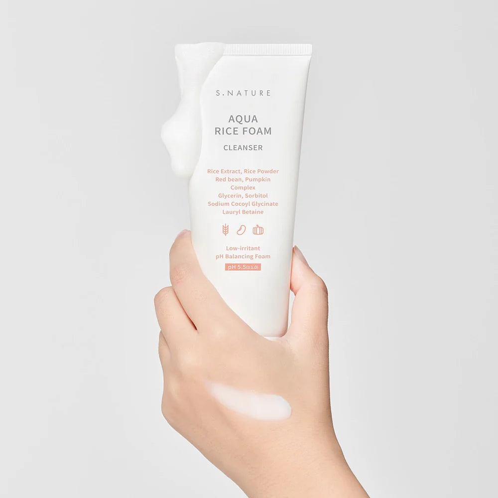 S.NATURE Aqua Rice Foam Cleanser | Atelier De Glow UAE