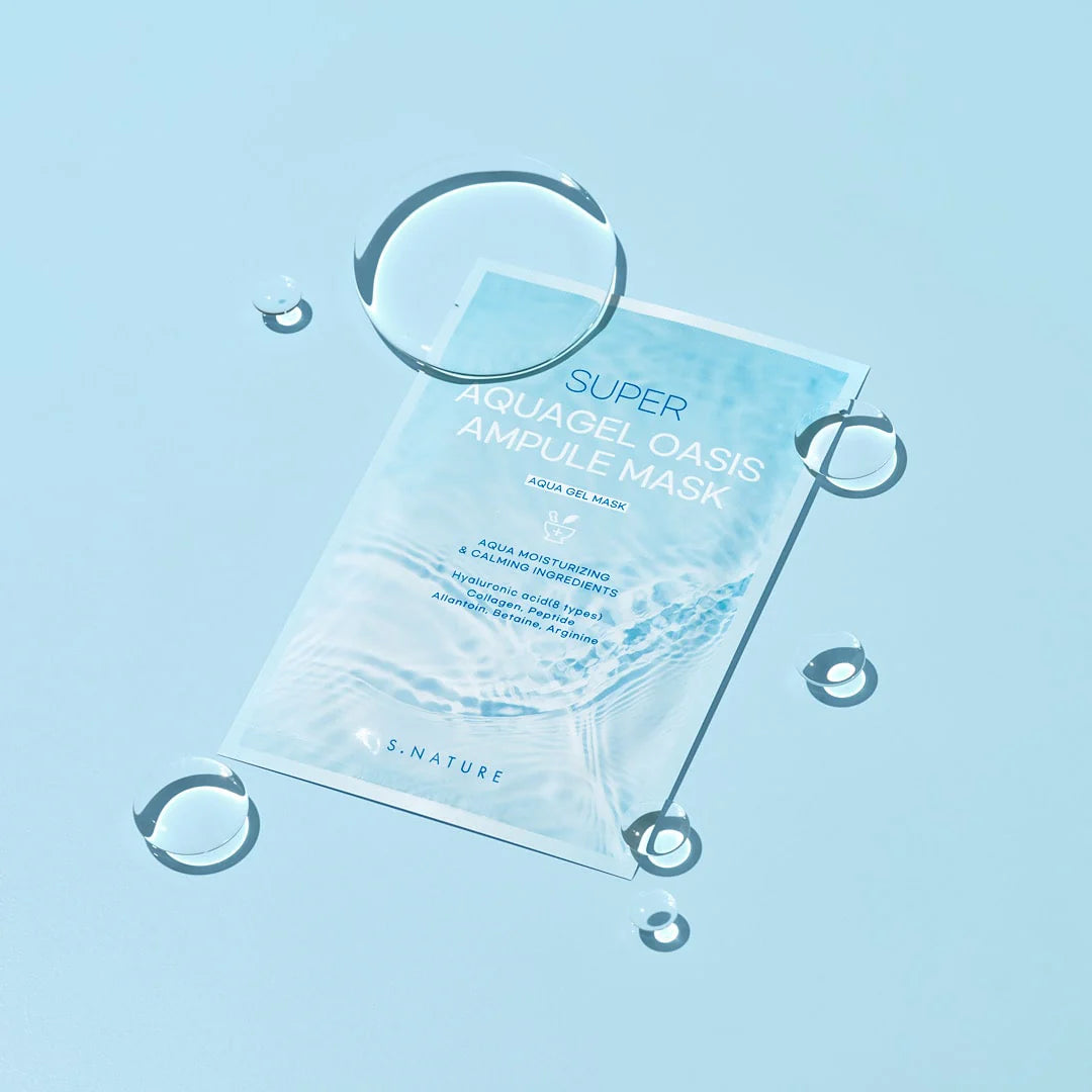 S.NATURE Mask for treating severe dehydration, skin tightness, and dullness – Intensive hydrating Korean ampoule mask from Atelier De Glow UAE.