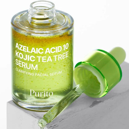 Lightweight, gentle, and effective brightening serum texture by PURITO SEOUL that absorbs quickly to treat skin texture and discoloration at Atelier De Glow UAE.
