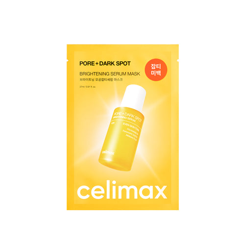 celimax Pore + Dark Spot Brightening Serum Mask – single-use Korean sheet mask with Niacinamide and Tranexamic Acid available at Atelier De Glow UAE.