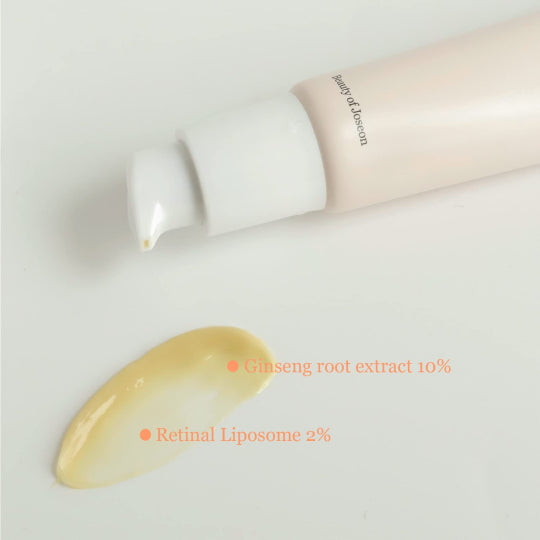 Silky, fast-absorbing texture of Beauty of Joseon Eye Serum – Non-greasy Korean skincare for "Glass Skin" eye area at Atelier De Glow UAE.