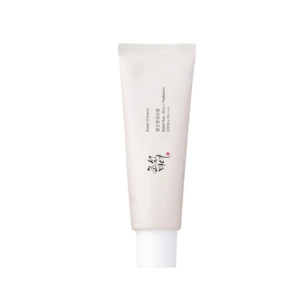 Beauty of Joseon Relief Sun: Rice + Probiotics – 50ml Korean SPF 50+ PA++++ sunscreen with Rice Extract and Probiotics available at Atelier De Glow UAE.