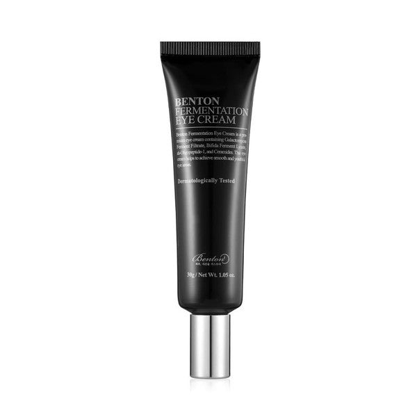 Benton Fermentation Eye Cream Mini – 10ml travel-sized Korean eye treatment with Galactomyces and Bifida available at Atelier De Glow UAE.