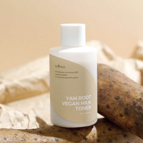 Milky Isntree Yam Root Toner for dry AC skin – Barrier-repairing vegan Korean toner to prevent moisture loss with fast delivery in Dubai and UAE.