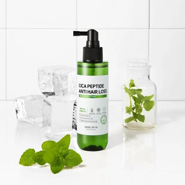 Cooling SOME BY MI Scalp Tonic for heat-stressed hair in Dubai – Soothing Cica Korean hair loss treatment for sensitive scalps with fast delivery in UAE.