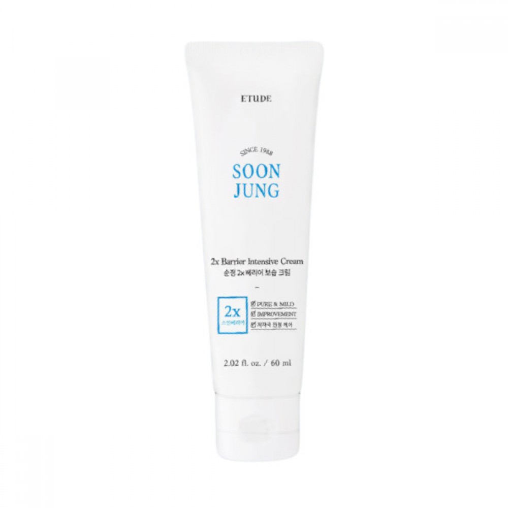 Etude House Soon Jung 2x Barrier Intensive Cream 60ml: Deeply Nourishing and Moisturizing Cream at Atelier de Glow