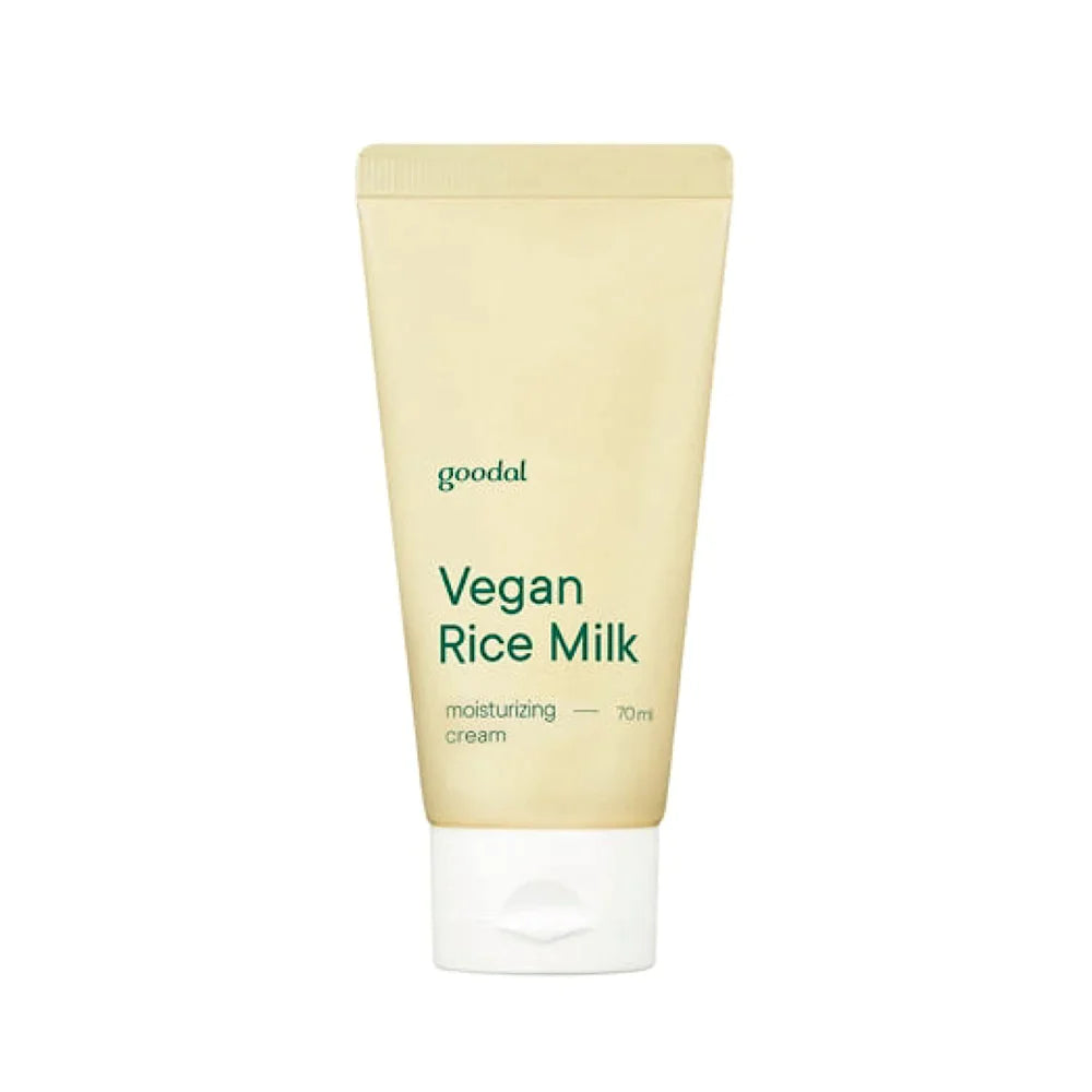 Goodal Vegan Rice Milk Moisturizing Cream – 70ml Korean face cream featuring Jeju Rice Milk and Aqua Ceramide available at Atelier De Glow UAE.
