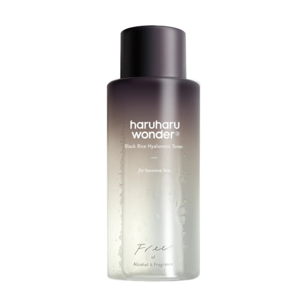 Haruharu Wonder Black Rice Hyaluronic Toner for Sensitive Skin – 150ml fragrance-free Korean toner with fermented Black Rice and Beta-Glucan available at Atelier De Glow UAE.