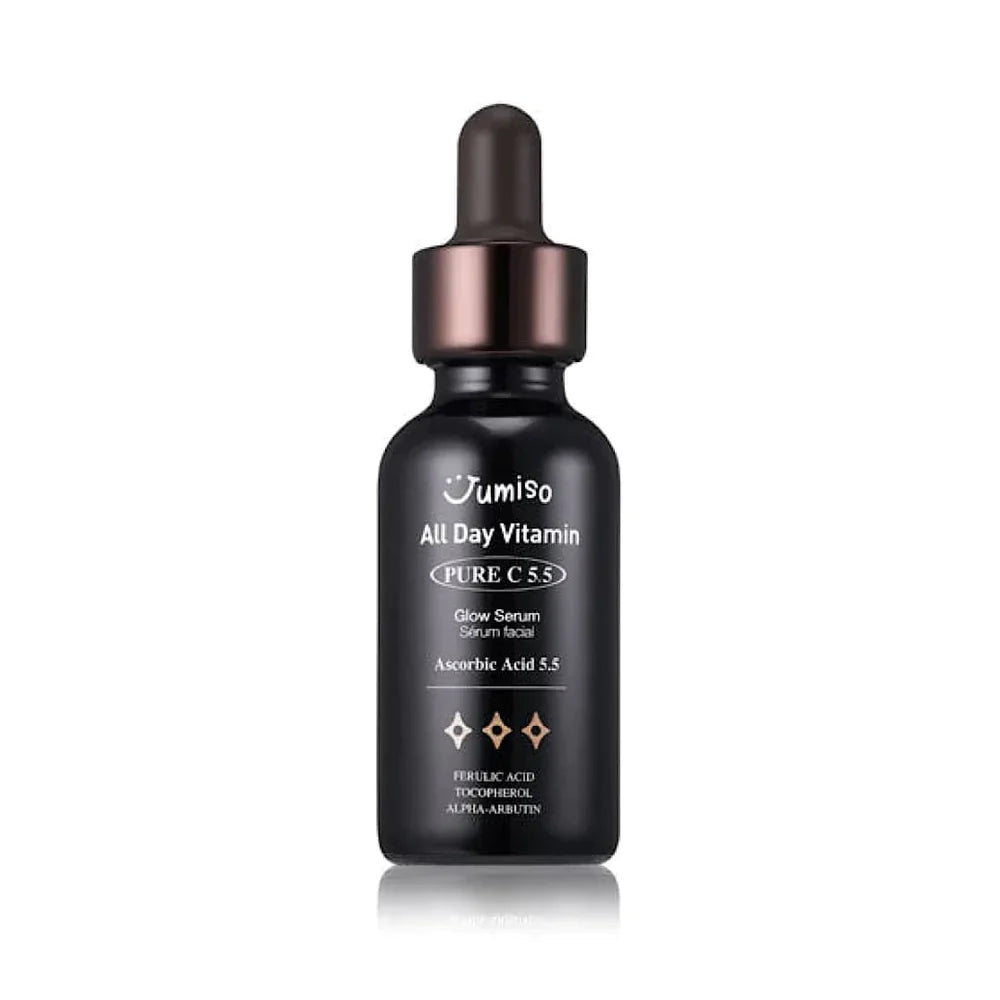 Jumiso All Day Vitamin Pure C 5.5 Glow Serum – 30ml low-irritation dark spot treatment with 5.5% L-Ascorbic Acid available at Atelier De Glow UAE.