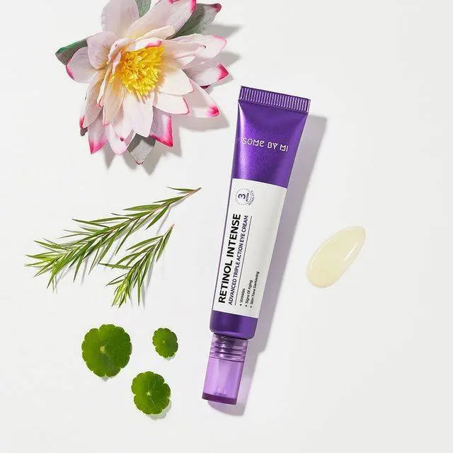 Some By Mi Retinol Intense Advanced Triple Action Eye Cream for targeting dark circles, crow’s feet, and sagging skin to reveal a firmer, brighter appearance from Atelier De Glow UAE.